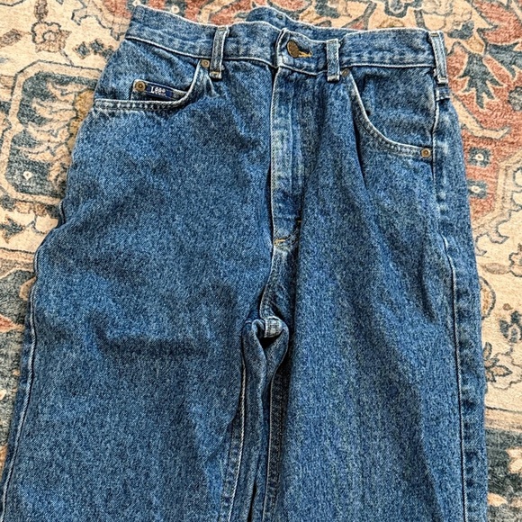 Vintage US Union Made Lee 10 Petite Relaxed Fit Blue Jeans - Picture 2 of 10